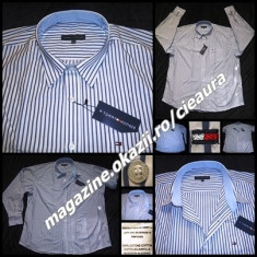 CAMASA BARBATEASCA 6XL 53-54 firma TOMMY HILFIGER ALBA DUNGI BLEU 100% BUMBAC MANECA LUNGA CAMASI BATAL BARBATI VI XL XXXXXXL COLECTIE NOUA foto