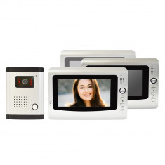 Resigilat - Interfon video cu 3 monitoare model PNI DF-926-3 cu ecran LCD de 7 inch foto