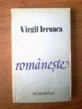 N Romaneste - Virgil Ierunca, 1991, Humanitas