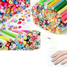 Batoane fimo pentru unghii, diverse modele, set de 10 batonase Nail Art 3D foto