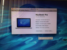 Macbook Pro 15&amp;quot;, Mid-2010, i5, 8GB, 180 GB SSD, 1680x1050, nVidia GT 330M foto