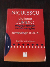 DICTIONAR JURIDIC - ENGLEZ-ROMAN, ROMAN-ENGLEZ - C. Voiculescu - 2007, 277 p. foto