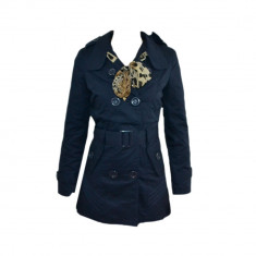 Jacheta / Trench tip Zara Women - cambrat - Bleumarin + esarfa cadou - S M L - foto