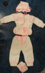Costumas bebe 4 piese mohair tricotat manual - IN STOC foto