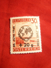 Serie - 1 An ONU 1945 Austria , 1 val. supratipar foto