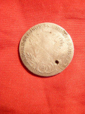 Moneda 20 Kr Austria 1805 ,litera E ( Transilvania -Alba-Iulia) , argint -gaurita foto