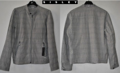 SISLEY &amp;quot;Men White &amp;amp; Grey Spring Checked Jacket&amp;quot; PARIS, Geaca subtire. Marime M foto