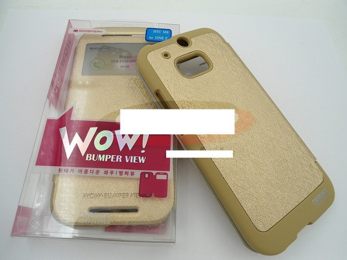 Toc FlipCover EasyView WOW HTC One (M8) GOLD