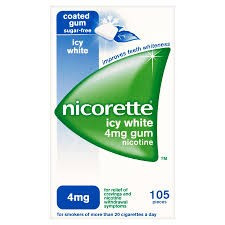 Guma Nicorette 4 mg nicotina. 105 pastile, aroma ice white(menta salbatica) foto