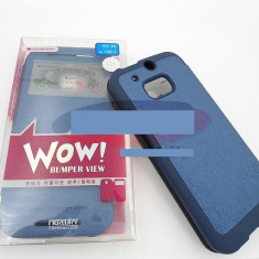 Toc FlipCover EasyView WOW HTC One (M8) ALBASTRU