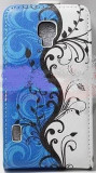 Toc FlipCase White - Blue LG Optimus L5 II E460, Piele Ecologica