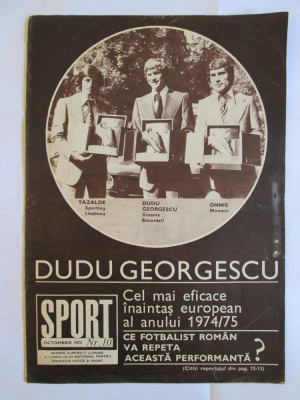 REVISTA SPORT DUDU GEORGESCU CU TROFEUL GHEATA DE AUR A EUROPEI DIN OCTOMBRIE 1975 foto