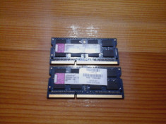 Kit Memorie laptop dual channel 4GB ram ( 2x2 GB) DDR3 1333MHz KINGSTON PC3-10600S testate foto