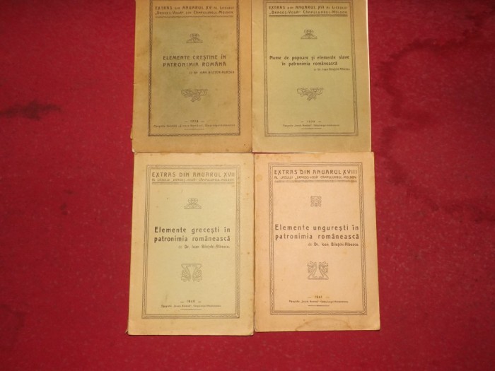 Patronimia Colectie dr. Ioan Biletchi-Albescu