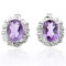 CERCEI ARGINT - 0,925 - cu pietre AMETHYST si DIAMANTE