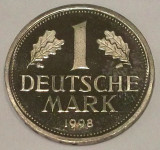 G5. GERMANIA RFG 1 MARK MARCA 1998 J, 5.5 g, 23.5 mm PROOF LIKE AUNC / UNC **, Europa