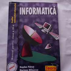 INFORMATICA CLASA A IX A , PROFIL MATEMATICA -INFORMATICA , STARE FOARTE BUNA !