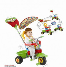 Tricicleta cu copertina Fresh Red &amp;amp; Green &amp;amp; Blue Smart Trike foto