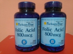 Acid folic 800 mcg, 250 de capsule, cel mai bun pret in Romania! foto