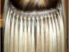 EXTENSII PAR 100% NATURAL MICRO RING BLOND /BLOND PLATINAT 53-55CM OFERTA LIMITATA! foto