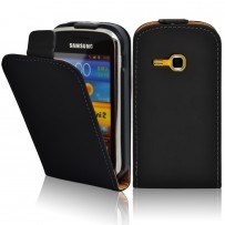 Husa flip neagra Samsung Galaxy S6500 II mini + cablu date cadou