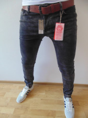 BLUGI / JEANS BARBATI SLIM FIT / CONICI ZARA MAN NEGRU MODEL NOU 2015 UNIC! ! foto