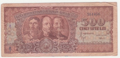 (8) BANCNOTA ROMANIA - 500 LEI 1949 (15 OCTOMBRIE 1949), HORIA, CLOSCA SI CRISAN foto