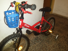 bicicleta copii btwin , pentru 4-7 ani , roti 16 (Decathlon), model hyper hero foto