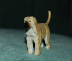 Figurina, jucarie, caine Afgan Hound, cauciuc tare, 7x6 cm, foarte frumos realizat, decor, colectie foto