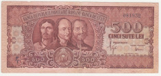 (25) BANCNOTA ROMANIA - 500 LEI 1949 (15 OCTOMBRIE 1949), HORIA, CLOSCA SI CRISAN - STARE BUNA foto