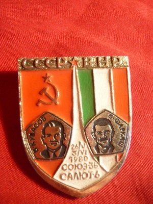 Insigna Cosmos - Intercosmos- Zbor comun URSS-Ungaria ,Kurasov si Farcas foto