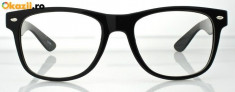 Wayfarer Ochelari Negri cu Lentile Nerd Transparente .rama Neagra foto