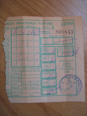 Bilet loterie - anii 80 foto