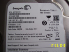 Super Oferta! HDD PC Seagate Barracuda 160 GB Sata,second hand,cu Windows 7 Ultimate instalat,functioneaza perfect,100% health,fara bad-uri! foto