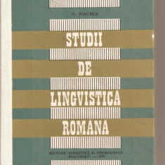 (C5853) STUDII DE LINGVISTICA ROMANA DE D. MACREA, EDP, 1970