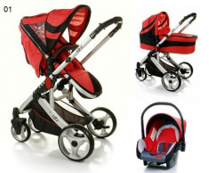 Carucior rosu IZZY 3 in 1 4BABY foto