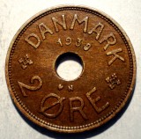 1.768 DANEMARCA 2 ORE 1938 EROARE 8 plin, Europa, Bronz