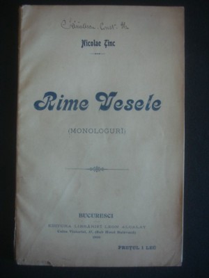 NICOLAE TINC - RIME VESELE {1900} foto