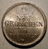 Moneda ARGINT Germania Saxonia 1 Neu Groschen 1853 F AUNC KM#1159 EROARE! 2.12g