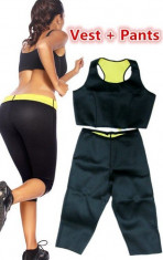 Set pantaloni si bustiera pentru slabit Hot Shapers material neopren foto