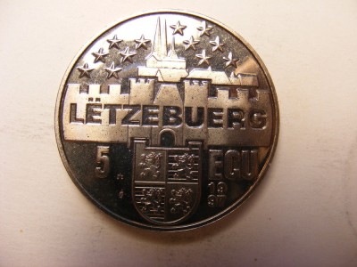 bnk mnd Luxemburg 5 ECU 1997 - Marele duce Adolphe 1817-1905 foto