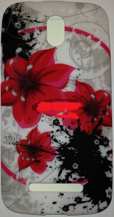 Toc silicon Jelly Case Red Flowers Sony Xperia M