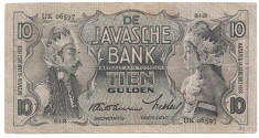 INDIILE OLANDEZE NETHERLANDS INDIES 10 GULDEN 1938 U foto