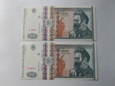 500 Lei decembrie 1992 Romania - 2 serii consecutive A.0040 - UNC foto