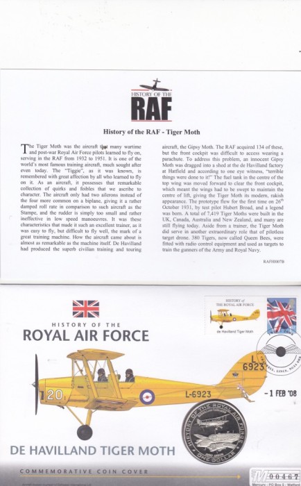 bnk mnd Nauru 1 $ 2007 FDC - Istoria aviatiei RAF