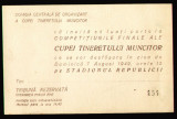 1949 Invitatie Cupa Tineretului Muncitor - Comisia Centrala de Organizare a UTM