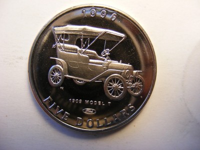 bnk mnd Ins. Marshall 5 $ 1996 , unc , automobile - Ford model T foto