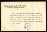 1958 Felicitare Institutul Pasteur - Ministerul Agriculturii si Silviculturii