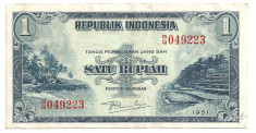 INDONESIA INDONEZIA 1 RUPIAH 1951 VF foto
