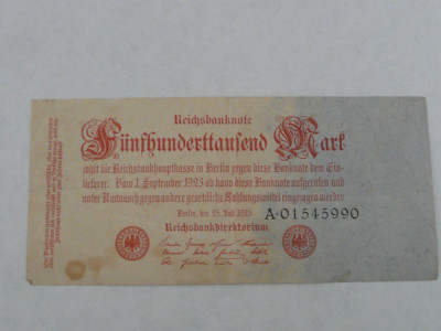 GERMANIA 1923 500.000 MARCI foto